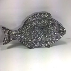 COPY - Vintage Fish Tray Aluminum Nautical Fish Serving Platter Cast Metal Fish…